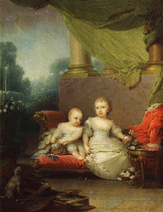 Портрет великой княжны Анны Павловны и великого князя Николая Павловича, детей императора Павла I