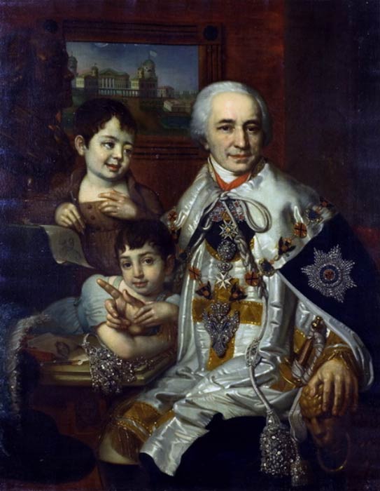 Владимир Боровиковский Портрет графа Кушелева с сыновьями