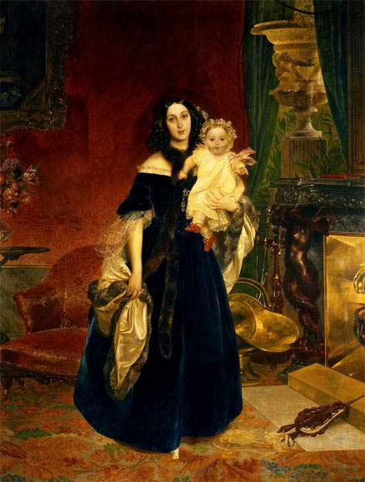 Карл Брюллов портрет Бек с дочерью