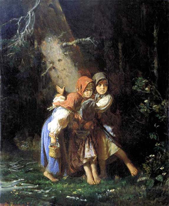 художник Корзухин, Крестьянские девочки в лесу