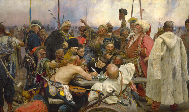Илья Репин картина Запорожцы
