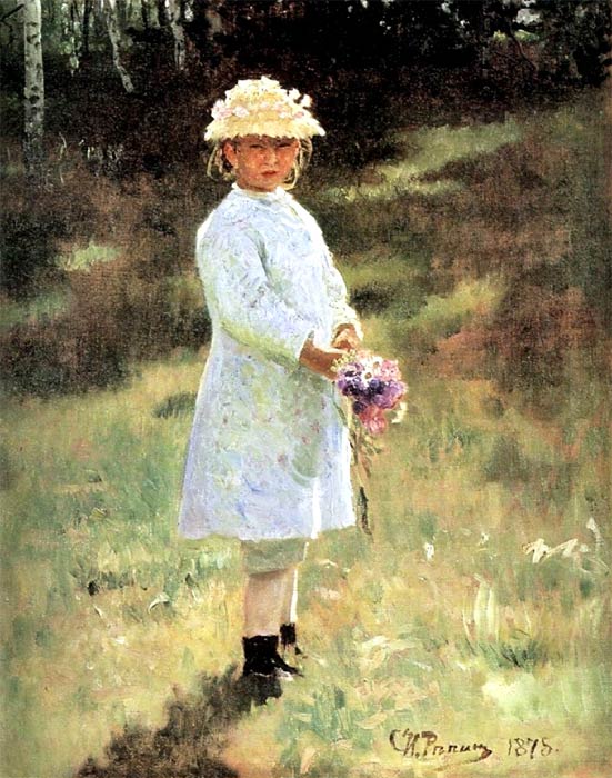 Девочка с букетом цветов (Вера Репина)