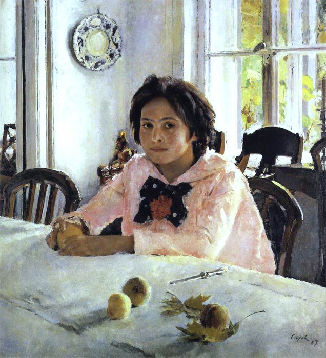 Валентин Серов картина Девочка с персиками