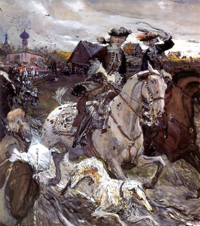 Валентин Серов, Петр II и цесаревна Елизавета на псовой охоте