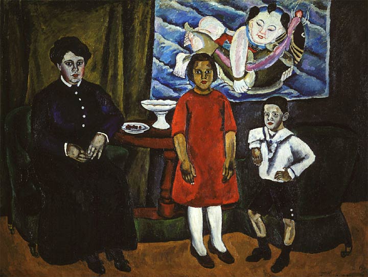 Кончаловский, Семейный портрет (на фоне китайского панно)