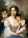 художник Боровиковский Портрет Е. П. Балашовой с детьми